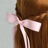 E EMZHOLE Hair Clips for Women Girls,4pcs Tassel Ribbon Bowknot Hair Clips with Long Tail, Solid Hair Clips Long Hair Accessories Barrettes Claw Hair Clips with Bow for Women Girls (A)
