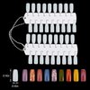 6 Sets 216 Tips Double Layer Nail Color Display Card Plastic Polish Board Nails Display Palette Board with Chain for Nail Design Practice Design Training
