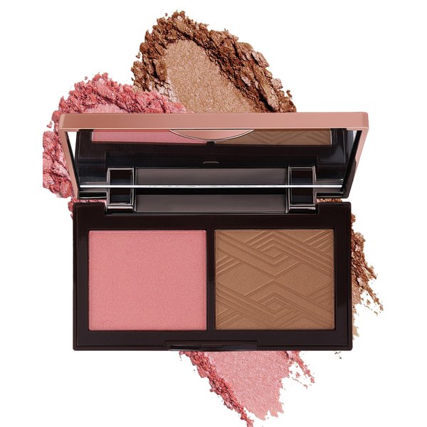 Face Bronzer Contour Blush Powder Palette-2 in 1 Cruelty-Free Buildable Facial Cheek Shimmer Blusher Contour Bronzing Pressed Powder,Blendable Makeup Palette,Thanksgiving Gift Set for Women-02