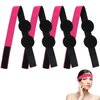 Molain 4 Pcs Elastic Bands for Wig for Keeping Wig in Place with Ear Covers, Lace Band for Wig Grip, Lace Band Melting Band for Lace Front for Women Hair(Rose red)