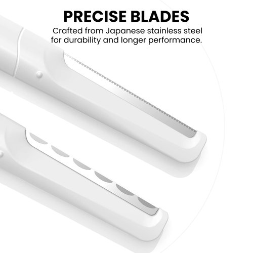 OPOVE Dermaplaning Tool Set,Professional Dermaplane Tools with 6 Refill Blades,Peach Fuzz Removal & Eyebrow Shaper–Face Shavers for Women,Facial Hair Razor Help Exfoliate and Smooth The Skin (Silver)