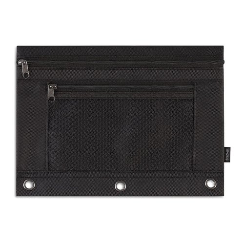 Staples 3-Ring Pencil Pouch, Black
