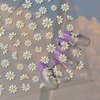 Flower Nail Art Stickers Decals Cute Daisy Embossed Nail Stickers Cute White Daisy Floral Petals Design Self-Adhesive Nail Decals Jelly Nails Manicure Slider for Summer Nail Art Decorations Supplies