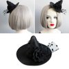 Small Witch Hat Retro Black Witch Flower Hair Clip Decorative Halloween Hair Accessories for Party (Black Flower)