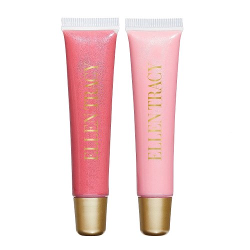 ELLEN TRACY Lip Gloss Duo for Ultra Long-Lasting Wear | Light Rose and Raspberry, 10 ML / 0.34 FL OZ