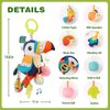 Jollybaby Musical Activity Pull String Hanging Toy for Baby Stroller Car Seat Crib Play Gym, Plush Stuffed Toucan Toy for Carseat with Music Teether Rattles, Sensory Toy for Baby Gift