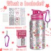 Valentines Day Gifts for Kids, Gift for Girls, Decorate Your Own Water Bottle for Girls, Gem Stickers for Kids Age 5-9, Gifts for 6 + Year Old Girls DIY Toys Arts and Crafts Kit Ideas Birthday
