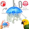 Bonka Bird Toys 0042 Small Jellyfish, Bulletproof Pull Tug Cage Toy, (10" x4") Conure, Pionus, Quaker, and Similar Sized Birds