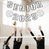 Senior 2025 Volleyball Banner, Volleyball Graduation Party Decoration Volleyball Senior Night Banner for High School College Graduation Sport Theme Party Supplies