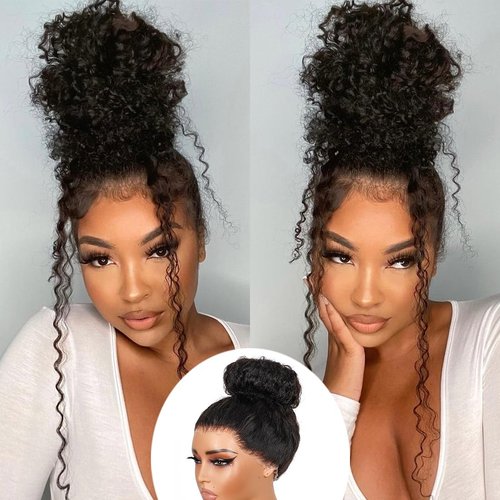 Healthair 10A 360 Lace Front Wigs with Baby Hair Pre Plucked Deep Wave Lace Front Wigs Human Hair 360 Lace Frontal Wig for Black Women Natural Hairline Deep Culy 360 Full Lace Human Hair Wigs(18inch)
