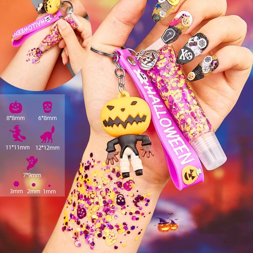 Body Glitter, Face Glitter Halloween Festival Hair Glitter Gel Orange Purple Face Paint Glitter Mermaid Makeup for Women Girls