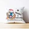 Mancheng-zi Golden Retriever Christmas Pillow Covers 18x18,Golden Retriever Christmas Decorations,Merry Christmas It's Golden Retriever Glitter Throw Pillow Covers,Golden Retriever Gifts