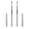 2 Pack 3D Nail Art Brush for Acrylic, Kolinsky Acrylic Nail Brushes Set, Nail Lining Brush Nail Salon Painting Brush Pen with Non-Slip Handle, Silver Metal Nail Art Pen (Size #2)