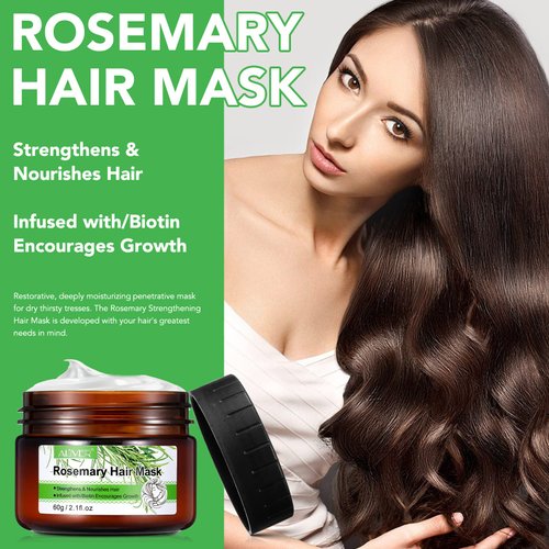 NIFEISHI Rosemary Hair Masque, Hair Treatment Oil, Repairs Damage Hair Root, Essential Oil & Biotin Deep Treatment, Deep Conditioner Suitable for Dry & Damaged Hair-60g