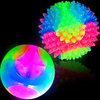 Skylety 2 Pieces Light up LED Dog Ball Elastic Flashing Ball Glowing Interactive Dog Toy Ball Flash LED Dog Ball Toy Pet Color Ball Bounce-Activated for Dogs and Puppies