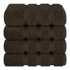 American Soft Linen Luxury Hand Towels for Bathroom, 100% Cotton Turkish 4 Piece Hand Towel Set, 600 GSM Hand Face Towels for Kitchen, Brown Hand Towels