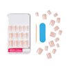 KISS Classy Press On Nails, Simple Enough', Nude, Short Size, Squoval Shape, Includes 28 Fake Nails, 2g Pink Gel Nail Glue, Manicure Stick, Mini file