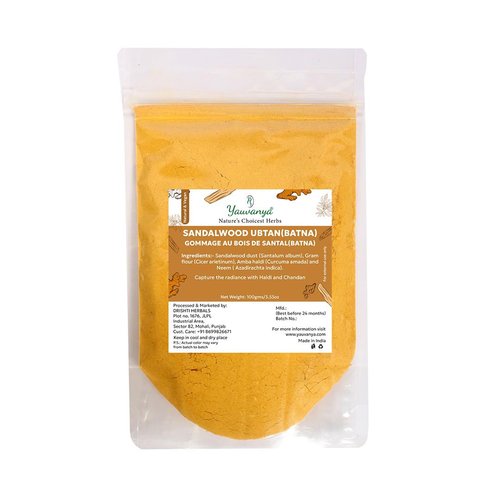 Yauvanya Sandalwood Ubtan | Face Scrub | Batna with Turmeric, Sandalwood Dust - 100 gms