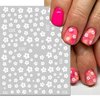 Flower Nail Art Stickers Decals Floral Daisy Nail Decals Spring Summer 3D Self-Adhesive Nail Art Supplies Pink White Petals Flowers Spring Nails Transfer Sticker for Manicure Nail Art Decoration 6PCS