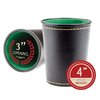 Felt-Lined Synthetic Leather Dice Cup by Brybelly Black/Green, 4" x 3" x 3"