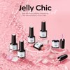 modelones Gel Nail Polish Set, 6 Colors Nude Pink Jelly Gel Polish Milky White Neutral Nail Gel Polish Summer Shimmery Glitter Translucent Nail Art Gel Kit Soak off Manicure DIY Salon Gift for Ladies