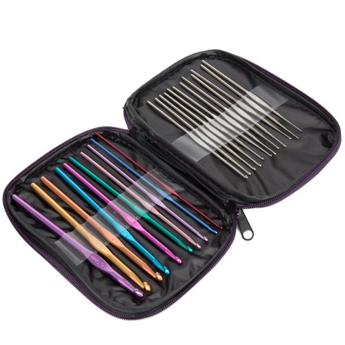 22Pcs Crochet Hooks Set, BetyBedy Aluminum Handle Knitting Needles, Multicolor Crochet Needles for Yarn Craft, 0.6~6.5mm