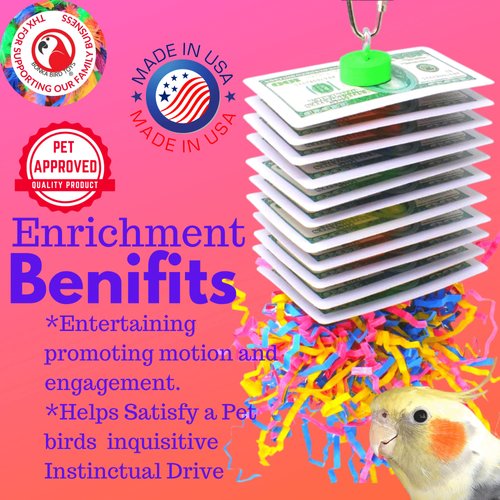 Bonka Bird Toys 1472 Pk2 Small Poker Shred Bird Toy Parrot cage Craft Cockatiel Parakeet Forage Shred Budgie Accessories Assorted chew Supplies