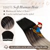 Ugeat Tape in Human Hair Extensions Balayage Tape in Hair Extensions Real Hair Double Sided Natural Black Mix Ash Blonde with Platinum Blonde Balayage Tape in Hair Extensions 12inch 20Pcs 30G