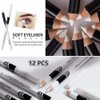 Go Ho 12 PCS White Eyebrow Eyeliner Pencils,White Eyeshadow Makeup Pen,Sweatproof Eye Highlighter Makeup Pencil,Long-lasting Nice Color Eye Brow Gel Pen,Brow Tint Pencils（White）