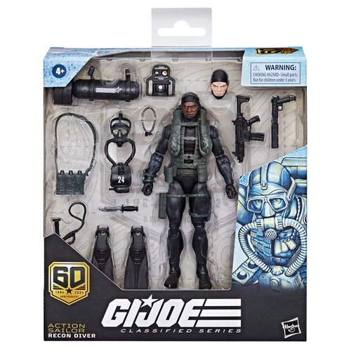 G.I. Joe Classified Series 60th Anniversary Action Sailor - Recon Diver, Collectible 6-Inch Action Figure with 17 Accessories