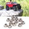 Wheel Lock Nut Non?Slip Metal Tire Lock Nut 4mm Compatible with Axial SCX10 1/10 RC Model Car 12PCS(Silver)