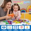Wooden Magnetic Sight Word Fishing Game for Toddlers, Alphabet Fish Catching Games Puzzle with Letters, Homeschool Sight Word Educational Toy for Age of 3,4,5,6 Year Old Kids, Boys & Girls