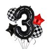 Race Car Birthday Balloons 40 Inch Racetrack Number Balloon 3 Black Boys 3st Birthday Race Car Theme Party Decor Supplies 5 Pcs Mylar Helium Balloon