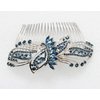Faship Gorgeous Navy Blue Rhinestone Crystal Huge Floral Hair Comb