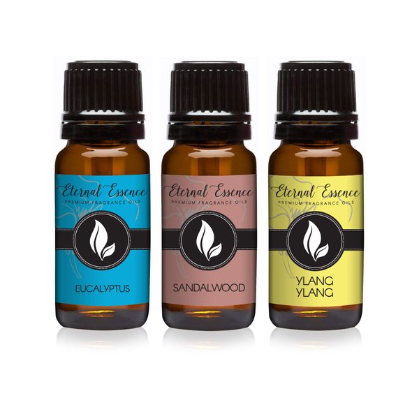 Trio (3) - Sandalwood, Eucalyptus & Ylang Ylang - Premium Fragrance Oil Trio - 10ML