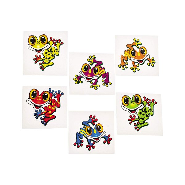 Frog Temporary Tattoos (bulk 72 pack) Party Favors and Giveaways