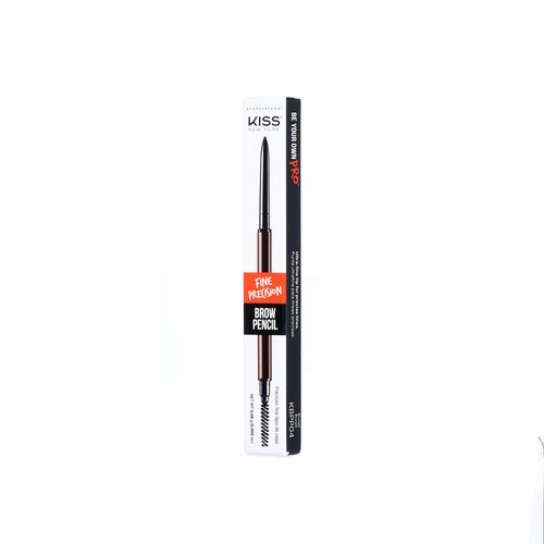 Kiss New York Professional Brow Pencil with Spoolie Brush, Ultra-Fine Precision Point Eyebrow Pencil, Dual-Sided Precise, Slim Definer, Fills Brows, Long-Lasting (Brunette)