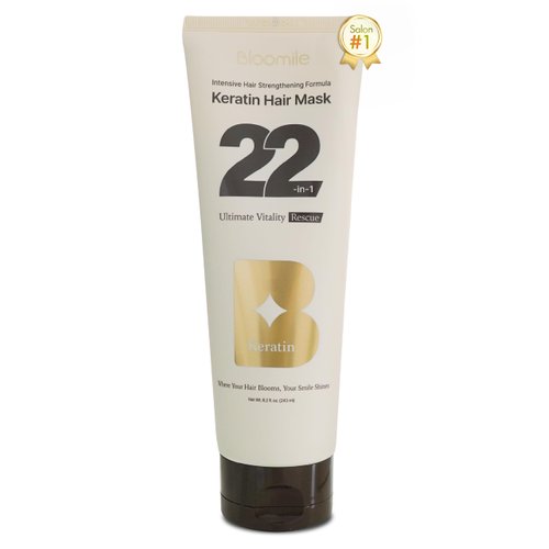 Bloomile [K-Salon #1] 22-in-1 Keratin Hair Mask | Intensive Strengthening Hair Mask for Damaged Hair and Growth w/ 22 Key Ingredients | Deep Conditioning Hair Mask Repair (8.2 fl oz)