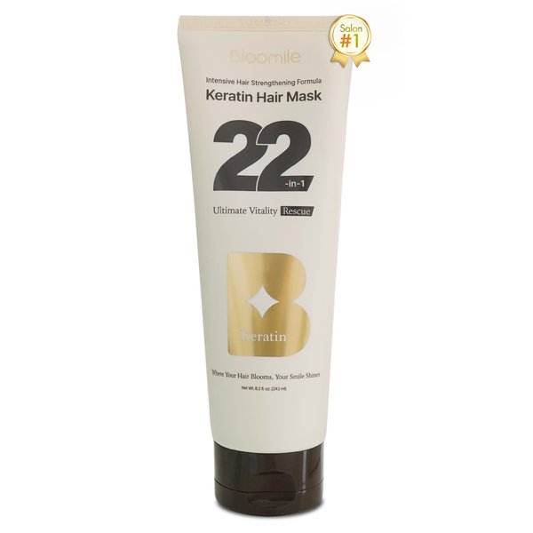 Bloomile [K-Salon #1] 22-in-1 Keratin Hair Mask | Intensive Strengthening Hair Mask for Damaged Hair and Growth w/ 22 Key Ingredients | Deep Conditioning Hair Mask Repair (8.2 fl oz)