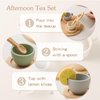 Wooden Tea Set for Little Girls, Enchanting Tea Party Set Silicone Tea Set Teapot Cups Carrying Scoop Kids Kitchen Accessories Toys Toddler Tea Set Girls Gift