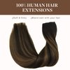 GOO GOO Wire Hair Extensions Human Hair, 2/6/2 Dark Brown with Chestnut Brown Balayage 12inch 70g, Invisible Wire Hair Extensions with Transparent, Seamless Fish Line Hairpiece