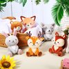 Aoriher 6 Pcs Christmas Mini Woodland Animals Plush Toys Bulk Gift4 Inch Cute Plush Bear Rabbit Squirrel Raccoon Stuffed Keychain for Baby Shower Birthday Party Table Centerpiece Decor(Regular Style)