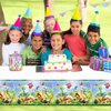 Fuyhiuous 2Pcs Pikmin Tablecloth Disposable Tablecover Birthday Party Supplies and Decorations for Kid Boy Baby Shower Rectangle Tables 70"X42",2 Pack