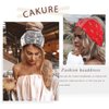 CAKURE Boho Headbands Wide Turban Knotted Head Bands African Thick Head Wraps Yoga Running Workout Hairbands Hair Scarf Elastic Hair Fashion Accessories for Women and Girls Pack of 3(Set-2)