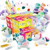 SpringFlower Unicorn Gift Toys for 3 4 5 6 7 8 Years Old Girls - Unicorn Arts and Crafts Painting kit Including 8 Cute Looking Unicorn Figures, DIY Creative Christmas Gift for Kids