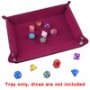 SIQUK Double Sided Dice Tray Folding Rectangle PU Leather and Dark Rose Red Velvet Dice Holder