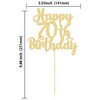Gyufise 1Pc Happy 70th Birthday Cake Topper Glitter 70 & Fabulous Cheers to 70 Years 70th Birthday Cake Pick for Celebrating 70th Birthday Anniversary Party Cake Decorations Supplies Gold