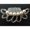beautiful elegant wedding bridal hair comb pearl and crystal #2288