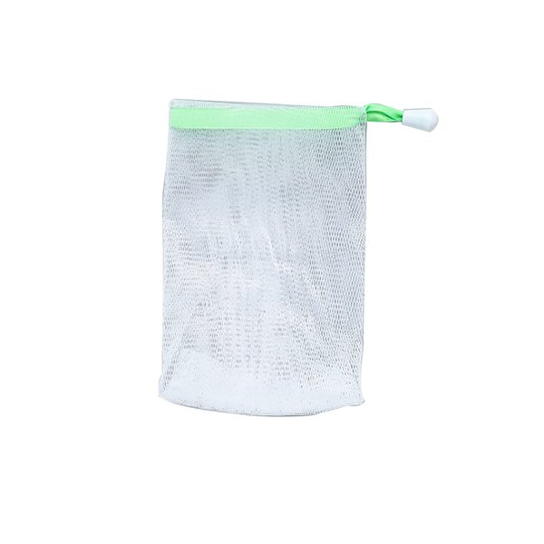 Exfoliating Mesh Soap Pouch, Handmade Soap Bubble Foam Net Sack Saver Bag Body Nylon Facial Cleaning Tool with Drawstring Sponge Scrubber Drying Pocket for Bath Shower Face Washing Foaming(green)