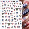 10 Sheets 4th of July Nail Art Stickers Decals Independence Day USA Flag Stars 3D Self-Adhesive Nail Decals Holiday Design Nail Supplies Decals for Acrylic DIY Salon Manicure Decoration Accessories